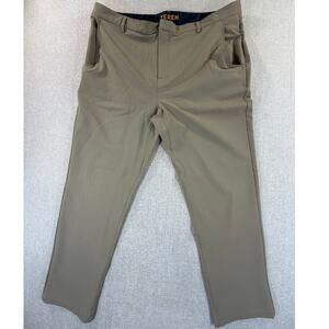 Teren Men's Khaki 38x30 Lightweight Traveler Pants Outdoor Travel Stretch Casual